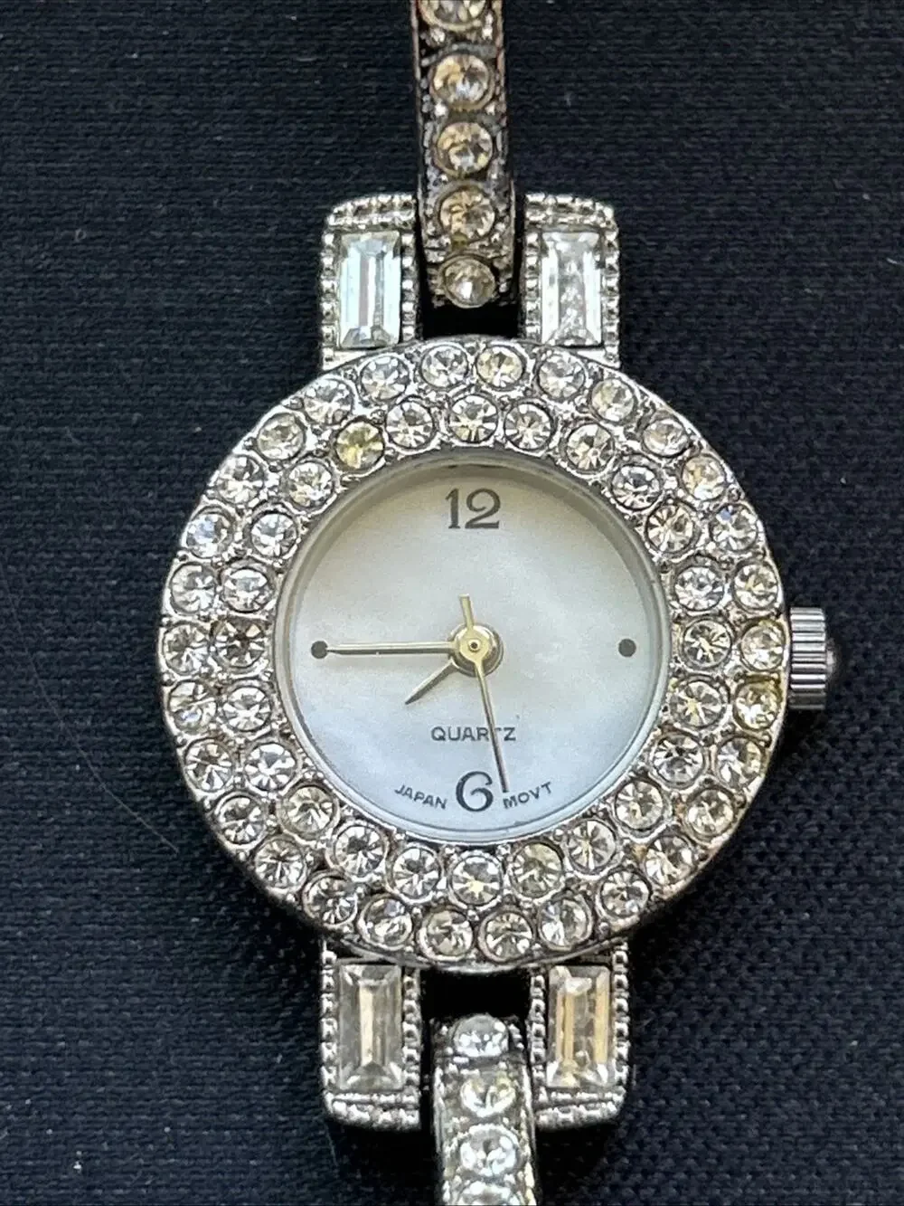 Silver Tone Rhinestone Bezel Women’s Quartz Watch